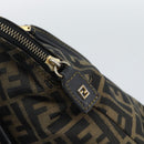 FENDI Zucca Canvas Hand Bag Black Brown Auth mr2746-10