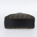 FENDI Zucca Canvas Hand Bag Black Brown Auth mr2746-5