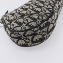 Christian Dior Trotter Canvas saddle Accessory Pouch Black Silver Auth mr2747A-11