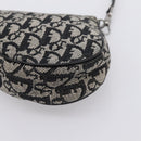 Christian Dior Trotter Canvas saddle Accessory Pouch Black Silver Auth mr2747A-12