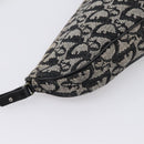 Christian Dior Trotter Canvas saddle Accessory Pouch Black Silver Auth mr2747A-13