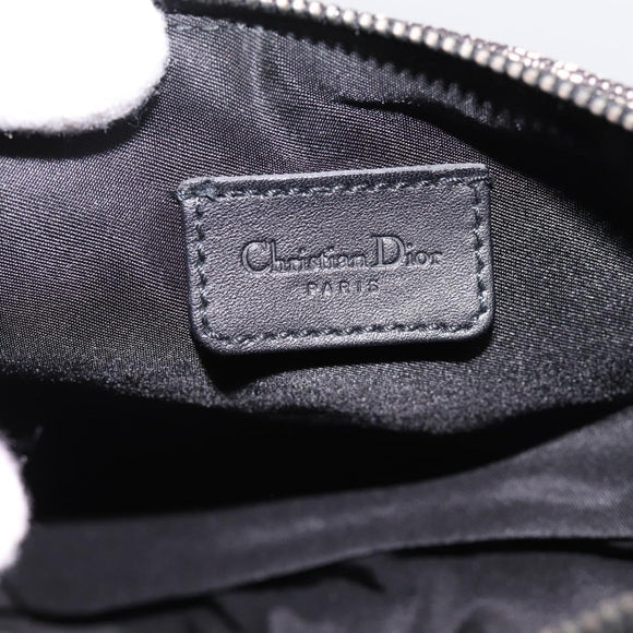 Christian Dior Trotter Canvas saddle Accessory Pouch Black Silver Auth mr2747A