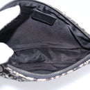 Christian Dior Trotter Canvas saddle Accessory Pouch Black Silver Auth mr2747A-16