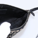 Christian Dior Trotter Canvas saddle Accessory Pouch Black Silver Auth mr2747A-17
