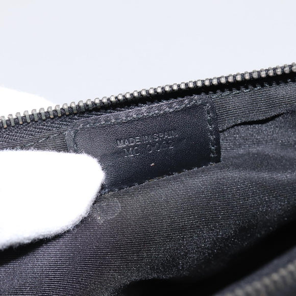 Christian Dior Trotter Canvas saddle Accessory Pouch Black Silver Auth mr2747A