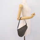 Christian Dior Trotter Canvas saddle Accessory Pouch Black Silver Auth mr2747A-20