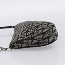 Christian Dior Trotter Canvas saddle Accessory Pouch Black Silver Auth mr2747A-4