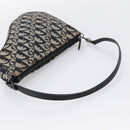 Christian Dior Trotter Canvas saddle Accessory Pouch Black Silver Auth mr2747A-7
