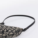 Christian Dior Trotter Canvas saddle Accessory Pouch Black Silver Auth mr2747A-8