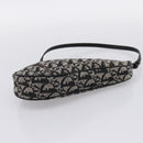 Christian Dior Trotter Canvas saddle Accessory Pouch Black Silver Auth mr2747A-9