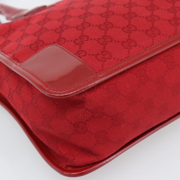 GUCCI GG Canvas Hand Bag Red Gold 000 0855 Auth mr2748