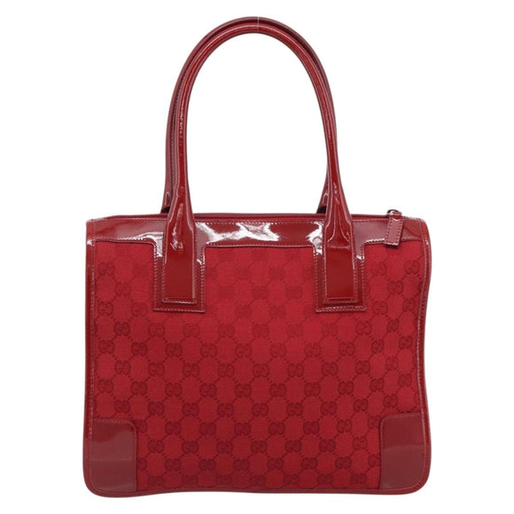 GUCCI GG Canvas Hand Bag Red Gold 000 0855 Auth mr2748