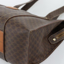 CELINE Macadam Canvas Tote Bag PVC Leather Brown Gold Auth mr2749-9