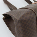 CELINE Macadam Canvas Tote Bag PVC Leather Brown Gold Auth mr2749-14