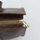 CELINE Macadam Canvas Tote Bag PVC Leather Brown Gold Auth mr2749-10