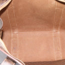 CELINE Macadam Canvas Tote Bag PVC Leather Brown Gold Auth mr2749-11