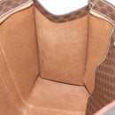 CELINE Macadam Canvas Tote Bag PVC Leather Brown Gold Auth mr2749-18