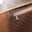 CELINE Macadam Canvas Tote Bag PVC Leather Brown Gold Auth mr2749-20