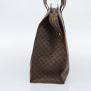CELINE Macadam Canvas Tote Bag PVC Leather Brown Gold Auth mr2749-4