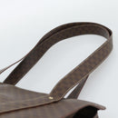 CELINE Macadam Canvas Tote Bag PVC Leather Brown Gold Auth mr2749-8