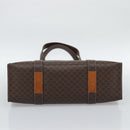 CELINE Macadam Canvas Tote Bag PVC Leather Brown Gold Auth mr2749-5