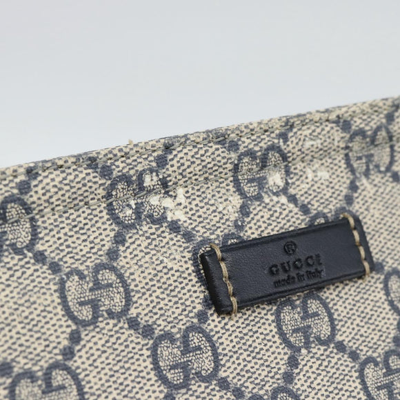 GUCCI GG Supreme Shoulder Bag PVC Navy Silver 201446 Auth mr2750A