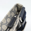 GUCCI GG Supreme Shoulder Bag PVC Navy Silver 201446 Auth mr2750A-17