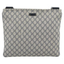 GUCCI GG Supreme Shoulder Bag PVC Navy Silver 201446 Auth mr2750A-2
