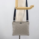 GUCCI GG Supreme Shoulder Bag PVC Navy Silver 201446 Auth mr2750A-25