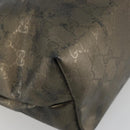 GUCCI GG Canvas Guccissima Tote Bag Leather Silver 211137 Auth mr2751-12