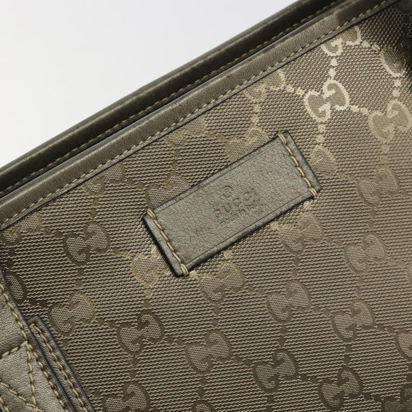 GUCCI GG Canvas Guccissima Tote Bag Leather Silver 211137 Auth mr2751