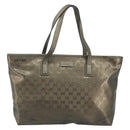 GUCCI GG Canvas Guccissima Tote Bag Leather Silver 211137 Auth mr2751-2