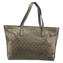 GUCCI GG Canvas Guccissima Tote Bag Leather Silver 211137 Auth mr2751-3