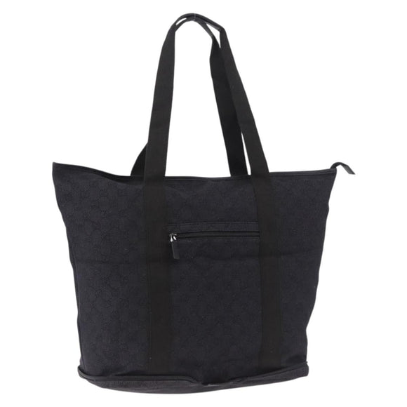 GUCCI GG Canvas Tote Bag Black Silver 152232 Auth mr2752A