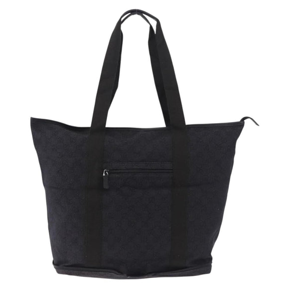 GUCCI GG Canvas Tote Bag Black Silver 152232 Auth mr2752A