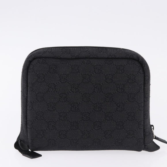 GUCCI GG Canvas Tote Bag Black Silver 152232 Auth mr2752A