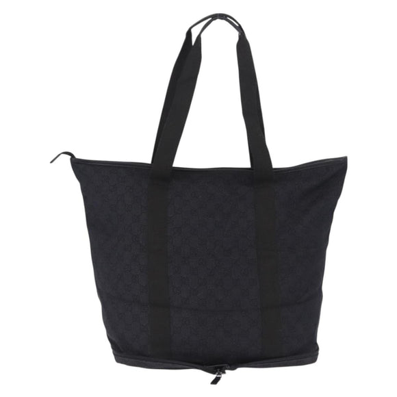 GUCCI GG Canvas Tote Bag Black Silver 152232 Auth mr2752A