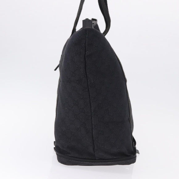 GUCCI GG Canvas Tote Bag Black Silver 152232 Auth mr2752A