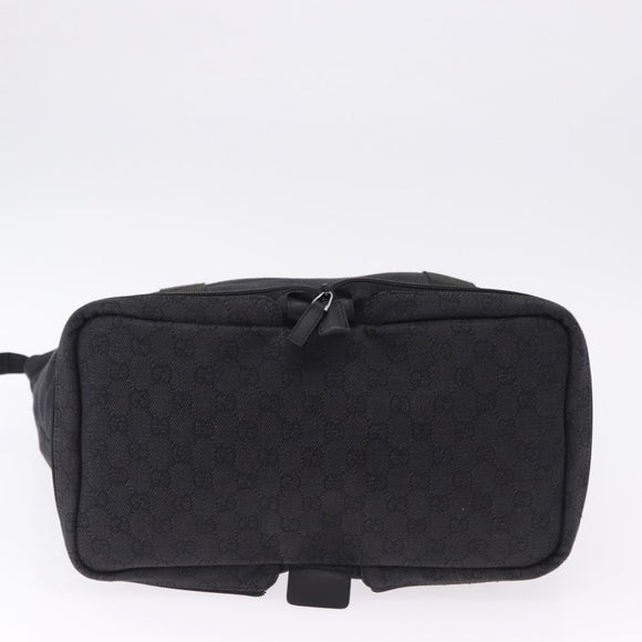 GUCCI GG Canvas Tote Bag Black Silver 152232 Auth mr2752A