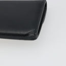 CELINE Triomphe Card Case Leather Black Gold Auth mr2753A-10