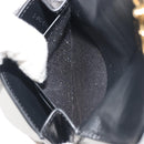 CELINE Triomphe Card Case Leather Black Gold Auth mr2753A-18
