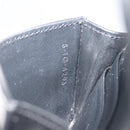 CELINE Triomphe Card Case Leather Black Gold Auth mr2753A-21