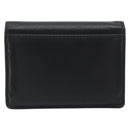 CELINE Triomphe Card Case Leather Black Gold Auth mr2753A-3