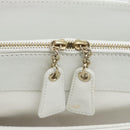 CHANEL Hand Bag Lamb Skin White Gold CC Auth mr2763V-9