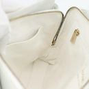 CHANEL Hand Bag Lamb Skin White Gold CC Auth mr2763V-21
