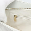CHANEL Hand Bag Lamb Skin White Gold CC Auth mr2763V-22