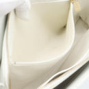 CHANEL Hand Bag Lamb Skin White Gold CC Auth mr2763V-23