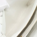CHANEL Hand Bag Lamb Skin White Gold CC Auth mr2763V-26