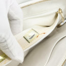 CHANEL Hand Bag Lamb Skin White Gold CC Auth mr2763V-11