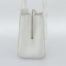 CHANEL Hand Bag Lamb Skin White Gold CC Auth mr2763V-3